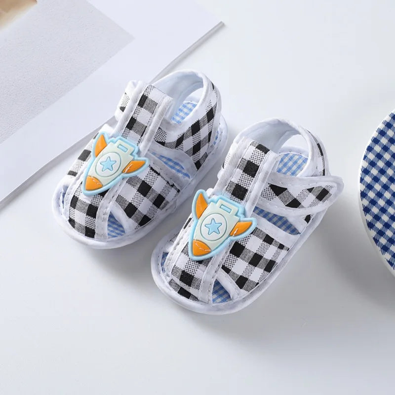 Summer Baby Snadals for Boy 0-12M Full Print Cute Cartoon Pattern Sandal Soft Sole Non-Slip First Walkers Chic Breathable Shoes