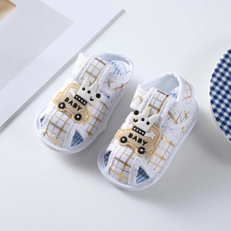 Summer Baby Snadals for Boy 0-12M Full Print Cute Cartoon Pattern Sandal Soft Sole Non-Slip First Walkers Chic Breathable Shoes