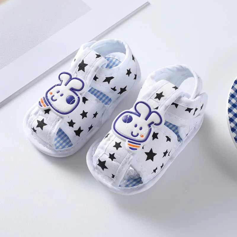 Summer Baby Snadals for Boy 0-12M Full Print Cute Cartoon Pattern Sandal Soft Sole Non-Slip First Walkers Chic Breathable Shoes