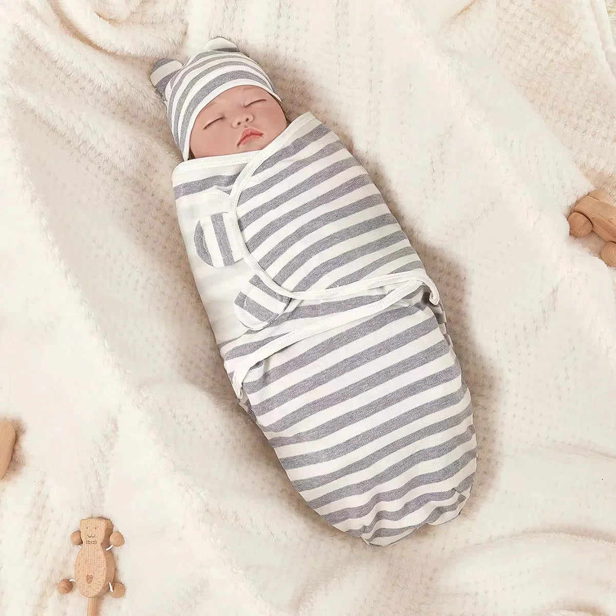 Babies Sleeping Bags Newborn Baby Cocoon Swaddle Wrap Envelope 100%Cotton 0-6 Months Baby Blanket Swaddling Wrap Sleepsack