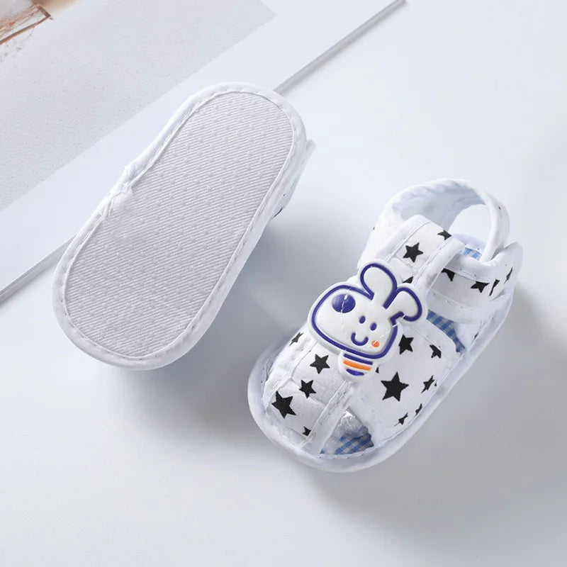 Summer Baby Snadals for Boy 0-12M Full Print Cute Cartoon Pattern Sandal Soft Sole Non-Slip First Walkers Chic Breathable Shoes