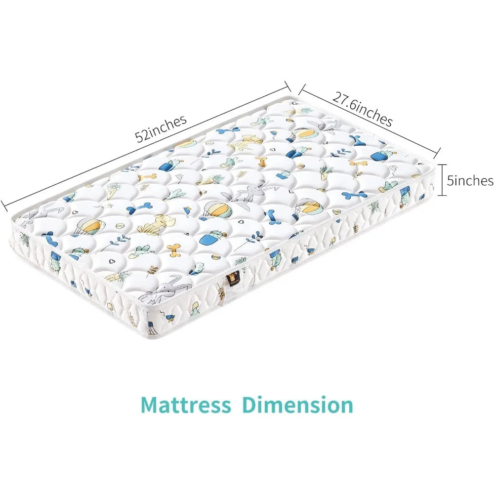 Baby mattress, high-quality foam 5 "baby mattress, double-sided solid breathable hypoallergenic baby mattress