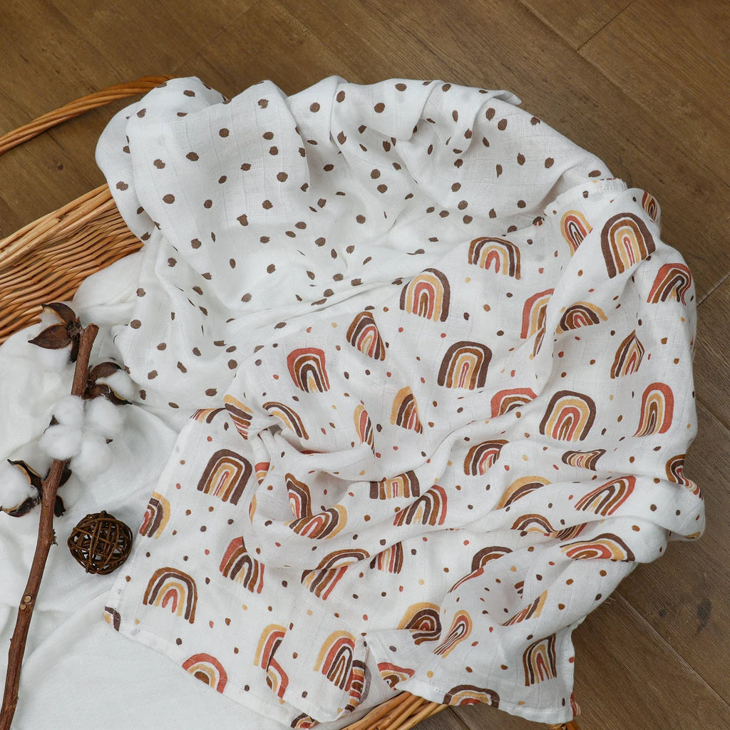 70% Bamboo 30% Cotton Baby Swaddle Newborn Muslin Swaddle Blanket for Girls & Boys Soft Baby Bath Towel Cute Infants Baby Bibs